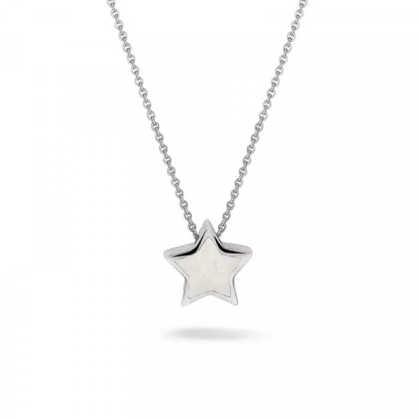 Silberkette Stern mit weißem Harz